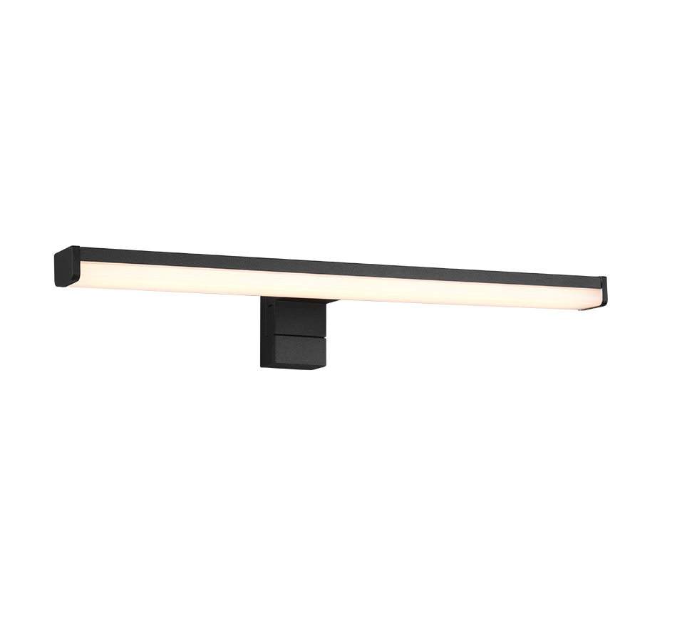 Veidrodžių LED šviestuvas TRIO Lino, IP44, 7,4W, 3000K, 900lm, juodos sp., 40 x 6 cm-0