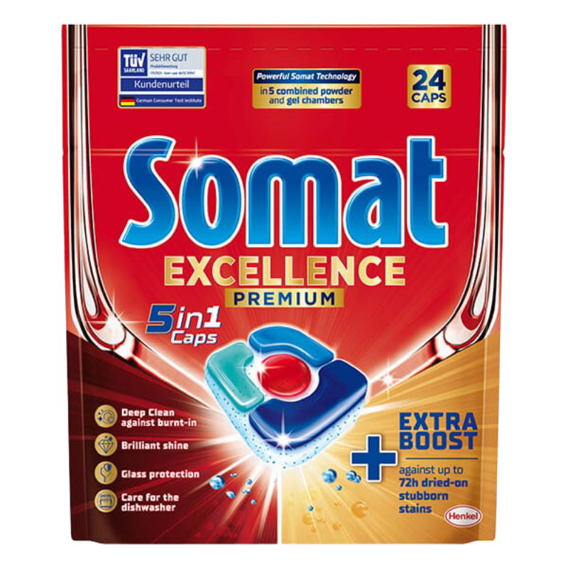 Indaplovių kapsulės SOMAT EXCELLENCE PREMIUM 5in1, 24 vnt.-0