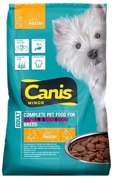 Sausas šunų ėdalas CANIS MINOR, su vištiena 2,2 kg