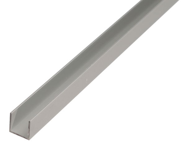 Aliumininis U profiliuotis, anoduotas, sidabrinės sp., 474843, 10 x 15 x 10 x 1,5 x 2000 mm
