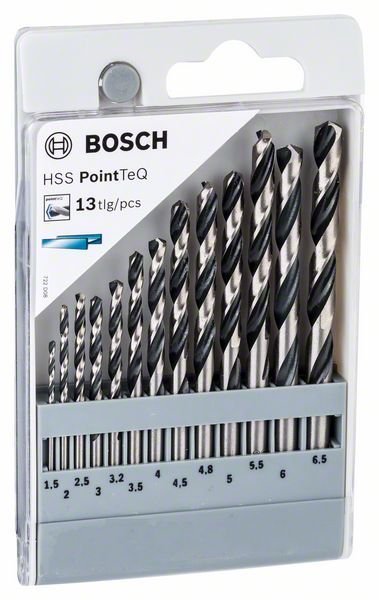 Metalo grąžtų rinkinys BOSCH PointTeQ, 1,5-6,5 mm, HSS, 13 vnt.