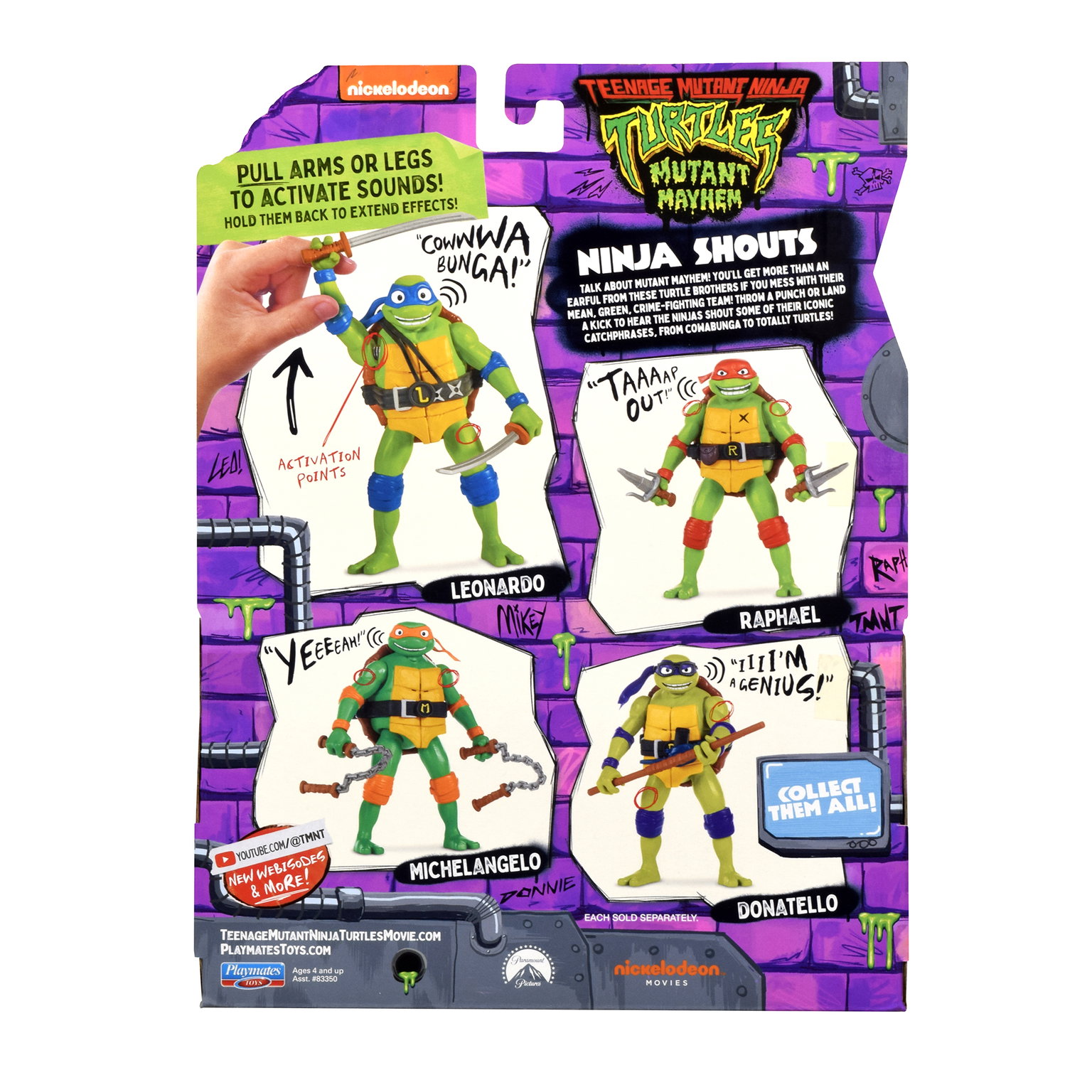 TMNT figūrėlė Ninja Shouts Leonardo, 83351 - 3