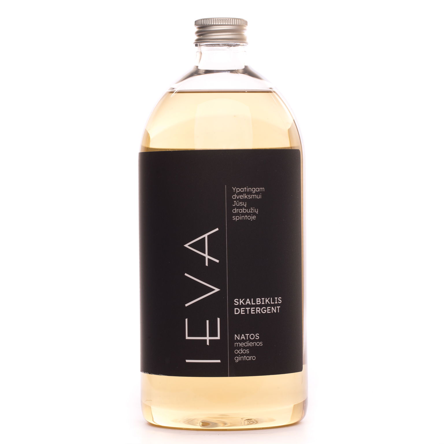 Skystas skalbiklis IEVA, medienos, odos ir gintaro natos, 1000 ml-0