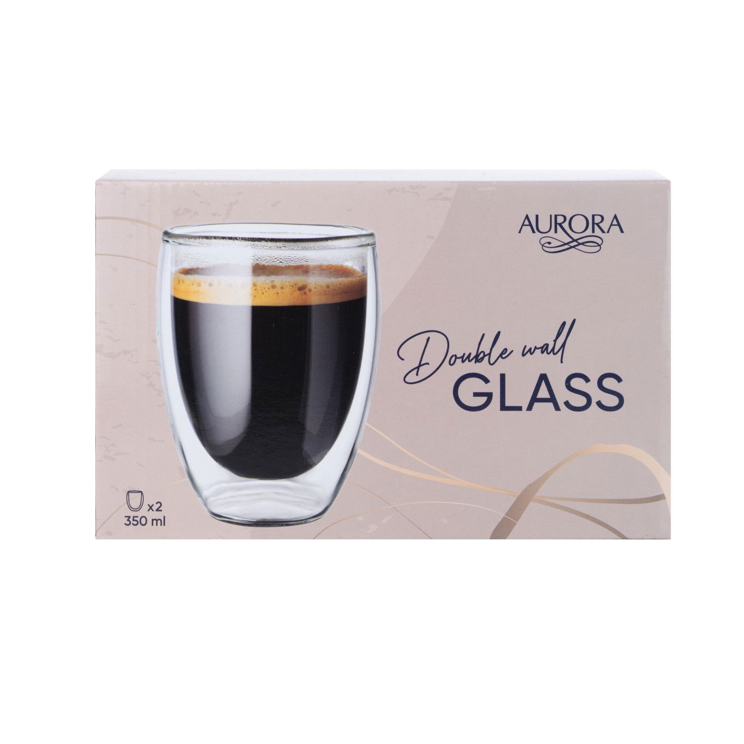 Dvigubo stiklo stiklinės AURORA, 350 ml, 2 vnt-0