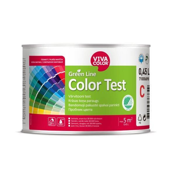 Sienų dažai VIVACOLOR GREEN LINE COLOR TEST, matiniai, baltos sp., A bazė, 450 ml-0
