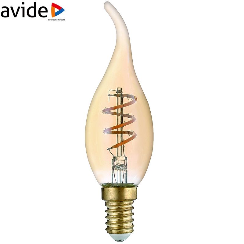 Dekoratyvinė LED lemputė AVIDE SOFT FILAMENT, E14 žvakė liepsna, 3W (=19W), 2700K, 180 lm-0