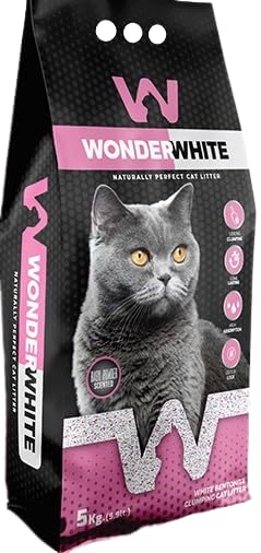 Bentonitinis sušokantis kraikas katėms Wonder White Baby Powder, 5.9 l, 5 kg-0