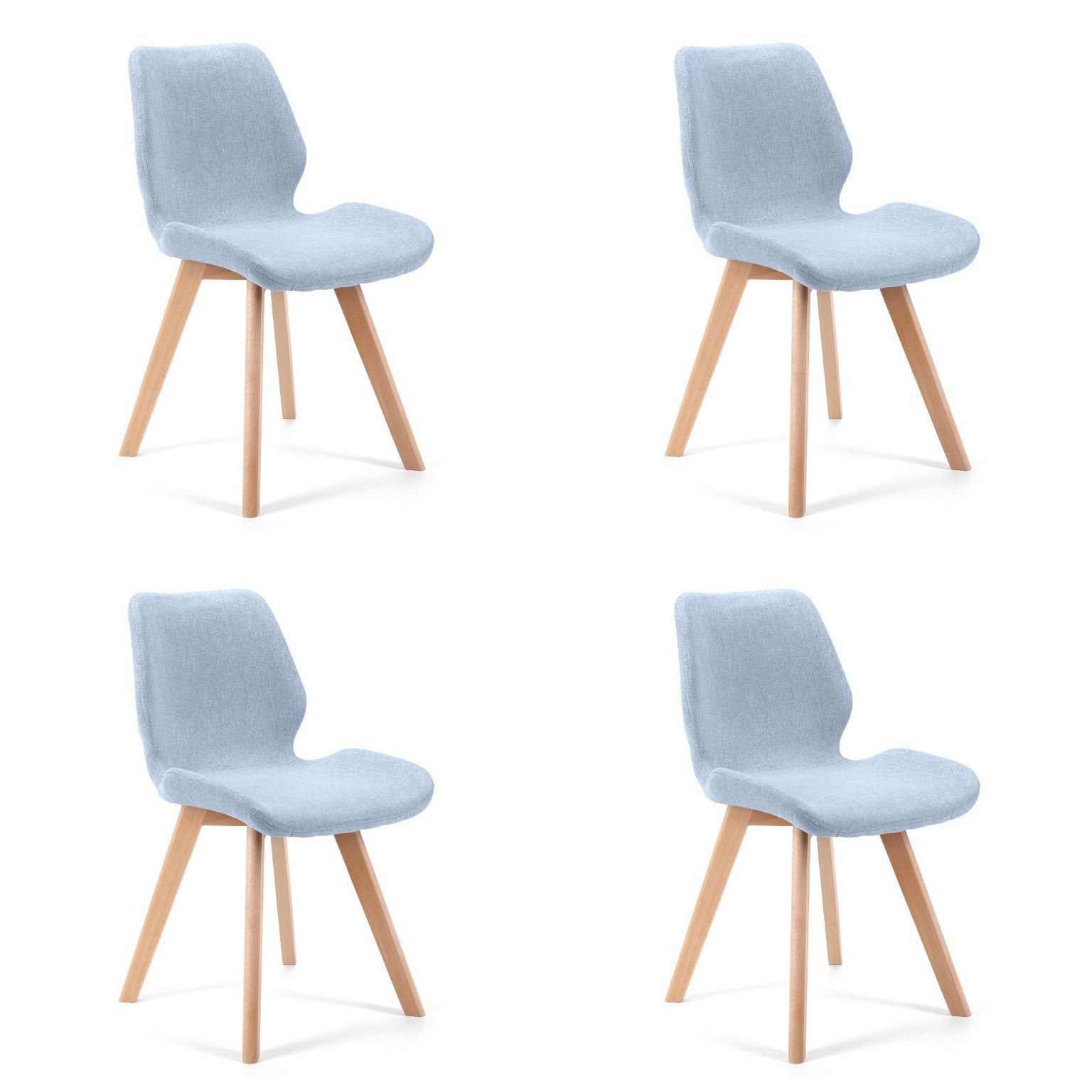 4-rių kėdžių komplektas SJ.0159, mėlynas - 2