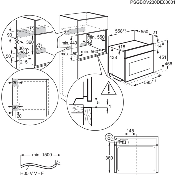 Įmontuojama mikrobangų krosnelė ELECTROLUX LVK7E06GZ - 3