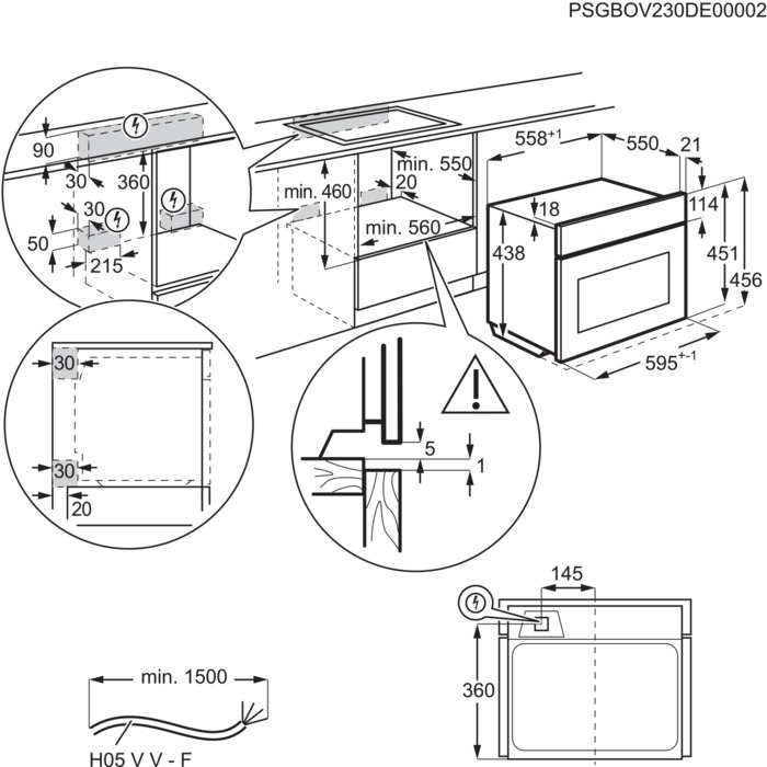 Įmontuojama mikrobangų krosnelė ELECTROLUX LVK7E06GZ - 2