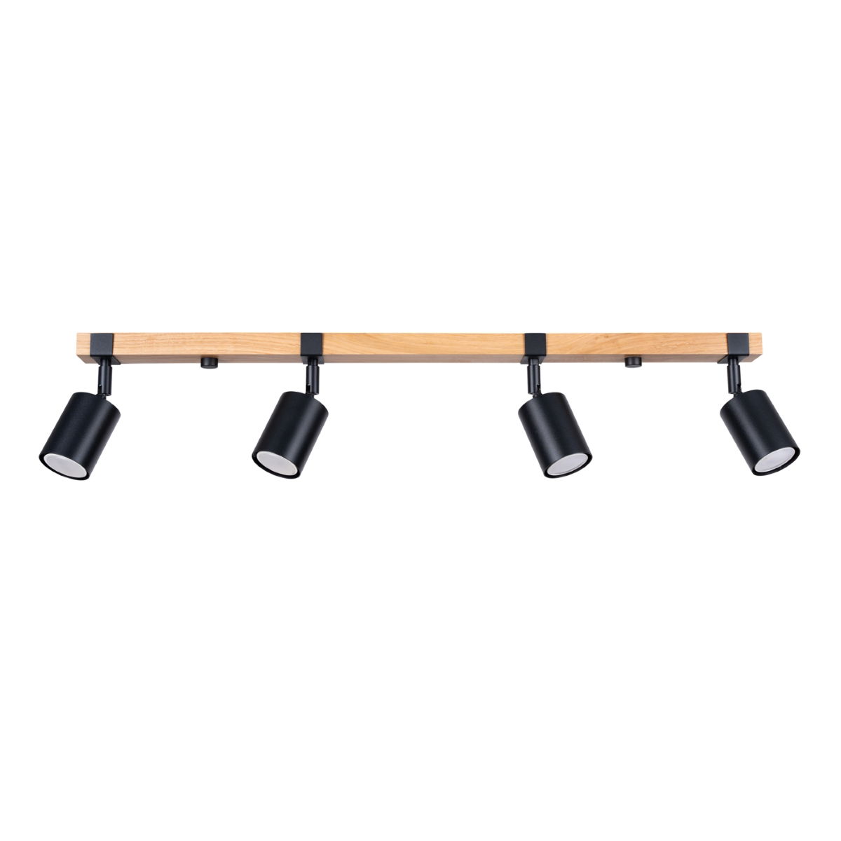 Lubinis šviestuvas SOLLUX FAGER 4, 4xGU10, max 10 W LED, juoda/natūrali mediena-0