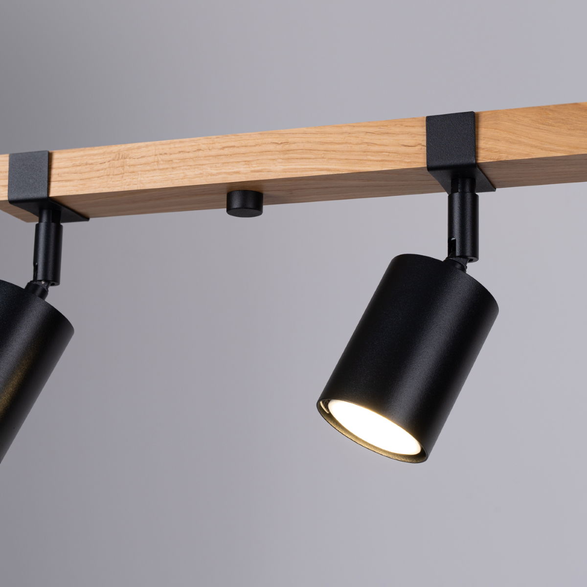 Lubinis šviestuvas SOLLUX FAGER 4, 4xGU10, max 10 W LED, juoda/natūrali mediena - 7