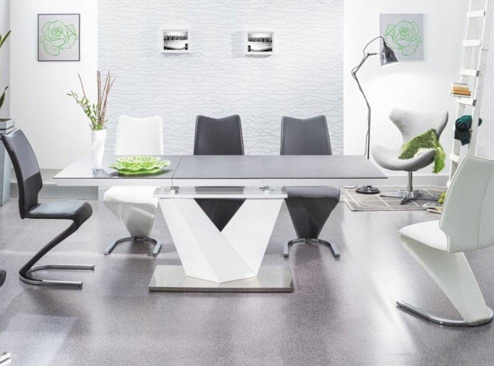 Valgomojo stalas ALARAS II, 120 x 80 cm, juoda/balta - 3