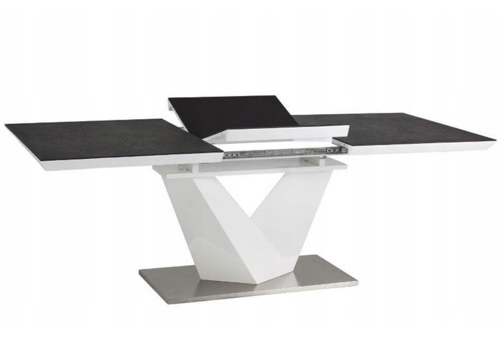 Valgomojo stalas ALARAS II, 120 x 80 cm, juoda/balta - 2