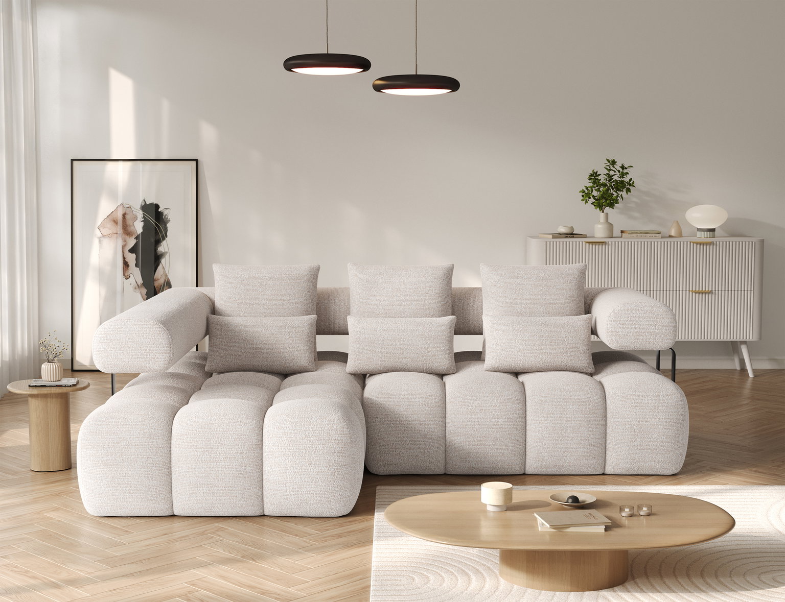 Kampinė sofa Levvi, smėlio sp., 184 x 260 cm x 102 cm-1