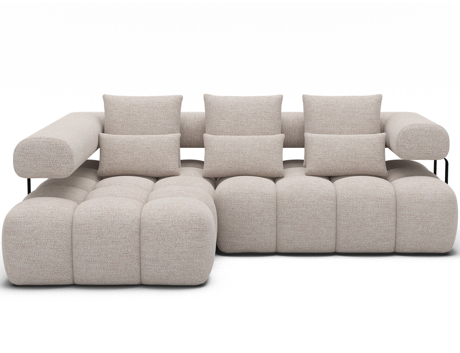 Kampinė sofa Levvi, smėlio sp., 184 x 260 cm x 102 cm-0