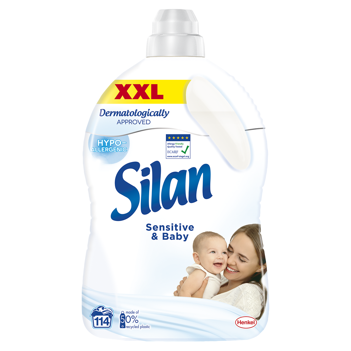 Skalbinių minkštiklis SILAN Sensitive & Baby, 2,850 l, 114 skalbimų
