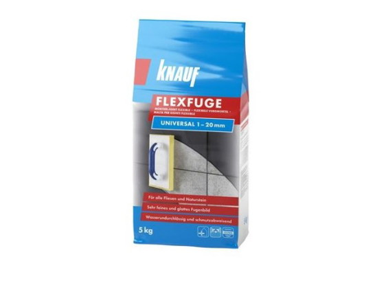 Plytelių siūlių glaistas KNAUF FLEXFUGE UNIVERSAL WEIS, 1-20 mm, balta sp., 5 kg-0