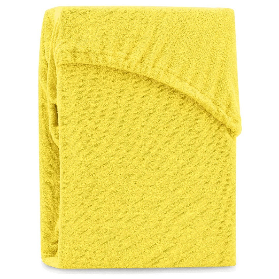 Frotinė paklodė su guma Ameliahome RUBY Yellow,  200x220 cm - 6