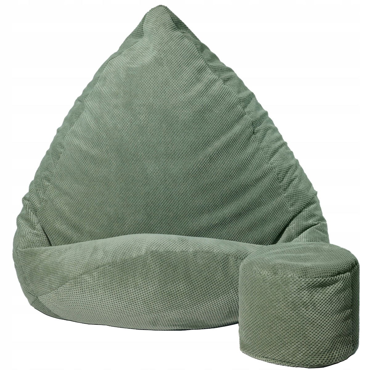 Sėdmaišis su pufu Mega Dot Velour M, 75x95 cm, mėtų spalvos