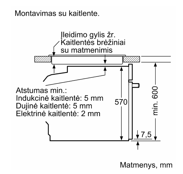Įmontuojama orkaitė BOSCH HQA534BB3 - 7