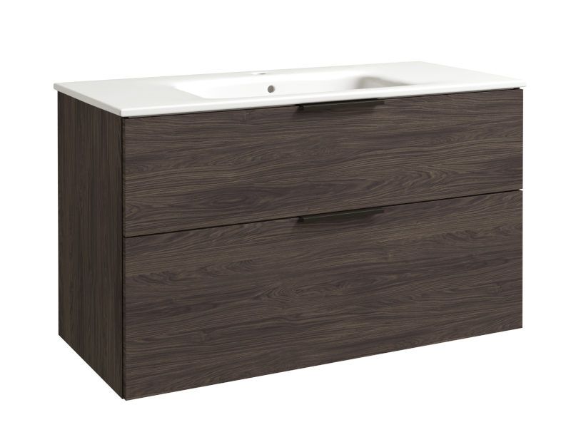Vonios spintelė RB BATHROOM GRAND 100, su praustuvu, rudo ąžuolo sp., 101 x 61,8 x  46 cm-0