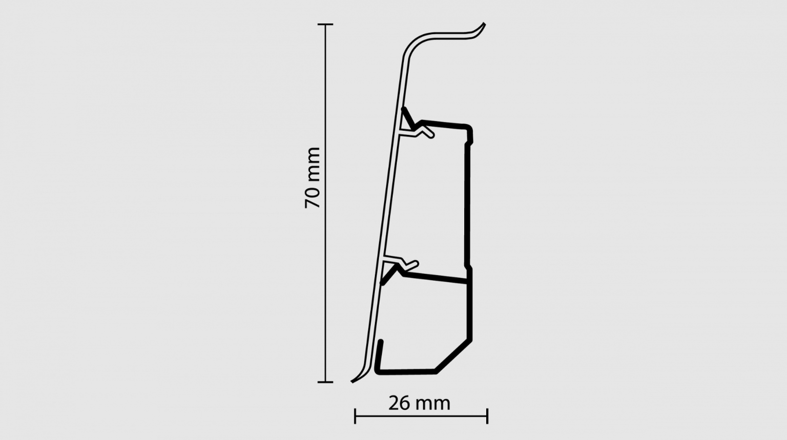 Grindjuostė INDO 40, baltos sp., matinė, 250 x 7 x 2,6 cm-1
