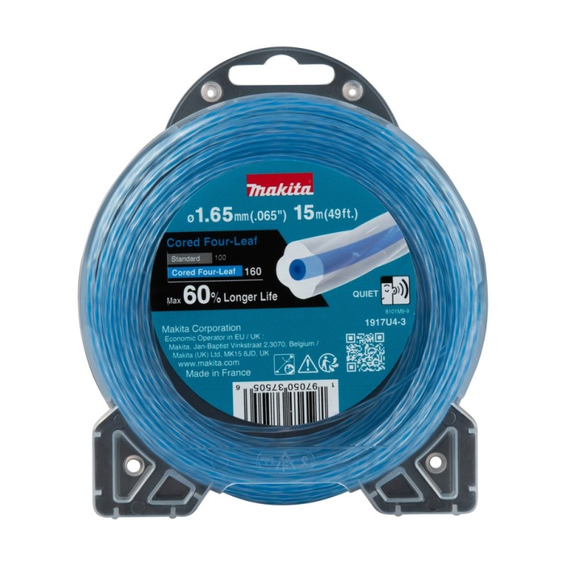 Spiralinis žoliapjovės pjovimo valas MAKITA, 1,65 mm x 15 m, nailoninis-0