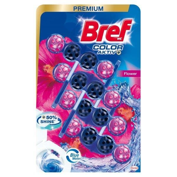 WC valiklis-gaiviklis BREF Color Aktiv Fresh Flowers, 4 x 50 g