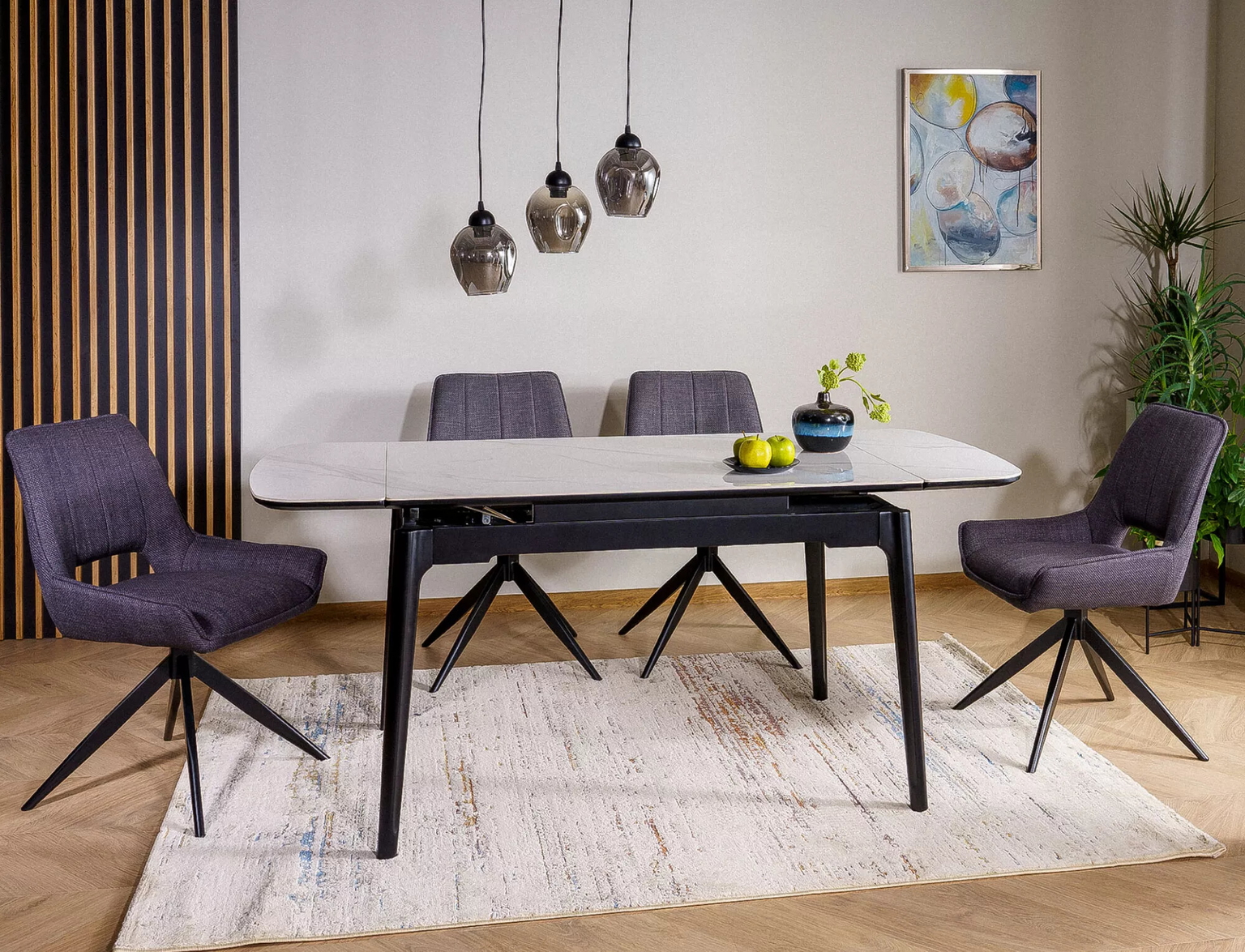 Valgomojo stalas Sento, 120-180 x 80 cm, balta - 5