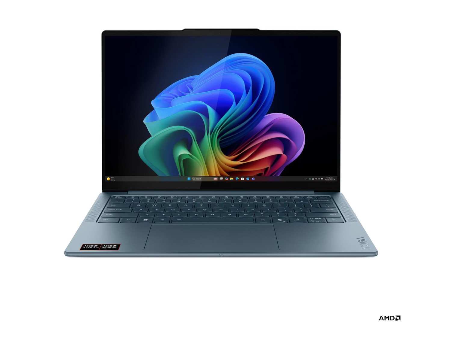 Nešiojamas kompiuteris Lenovo Yoga Slim 7 14AKP10, 16GB RAM, AMD Ryzen AI 5 330, AMD Radeon 820M, 512GB SSD, 14" OLED 1920x1200, žalsvai mėlyna - 2