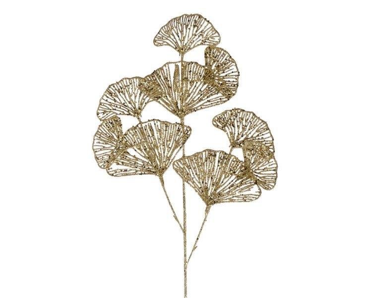 Dirbtinio augalo šakelė SPRAY GINKGO, auksinės sp., 70 cm, 1 vnt.