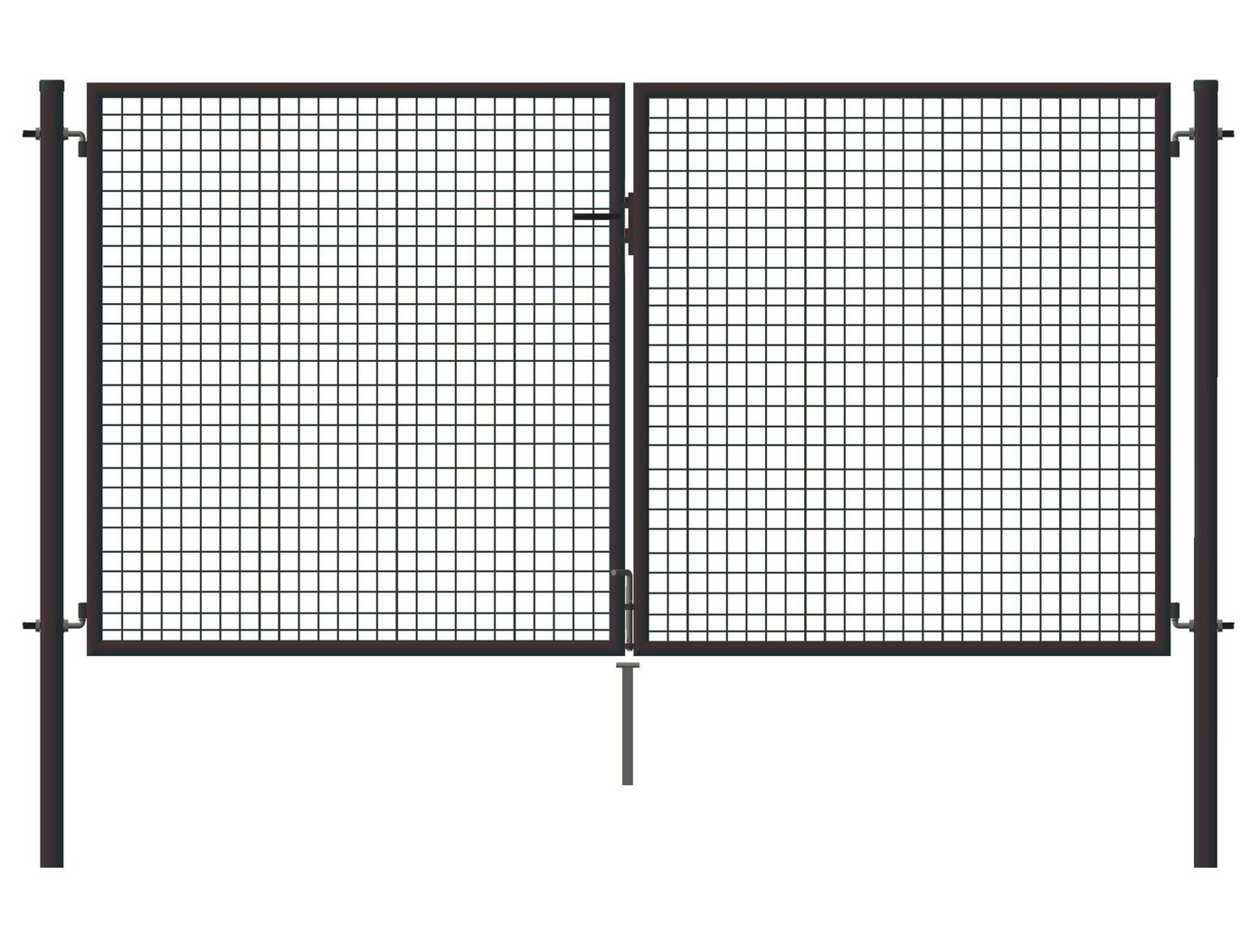 Dvigubi vartai, karštai cinkuoti, rudos sp., 1500 x 4000 mm-0
