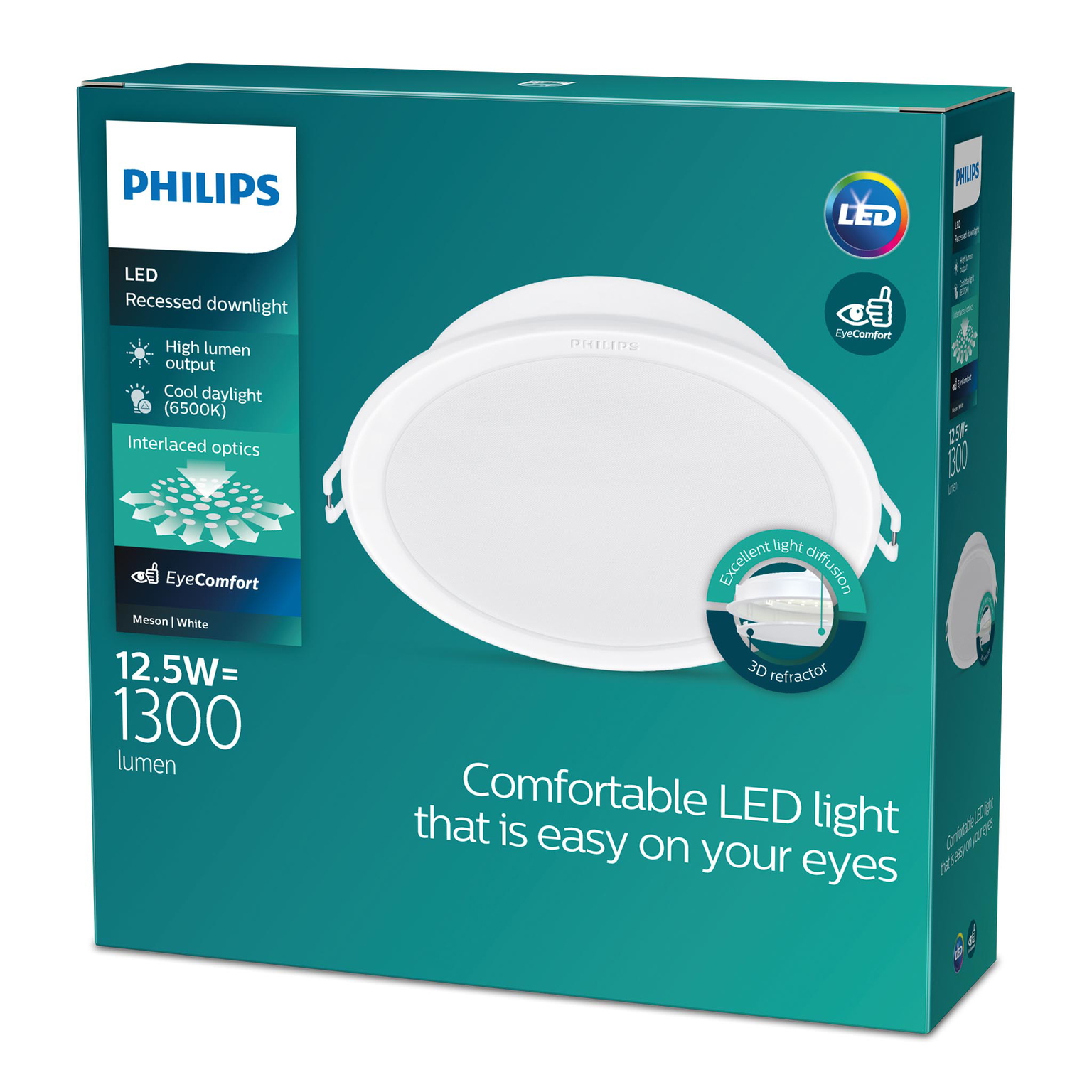 Įleidžiama LED panelė PHILIPS MESON, 12,5 W, 6500 K, 1300 lm, ø14 cm-1