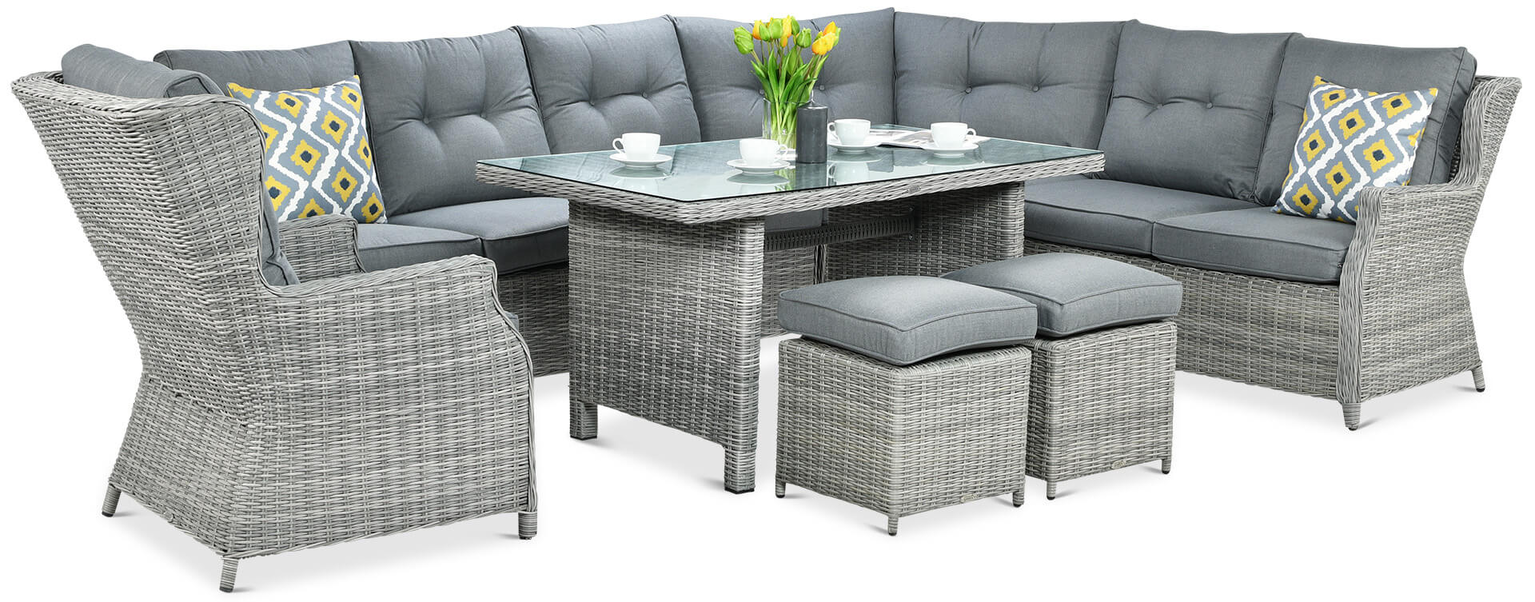 Lauko baldų komplektas TRIVENTO DINING, pilka-1