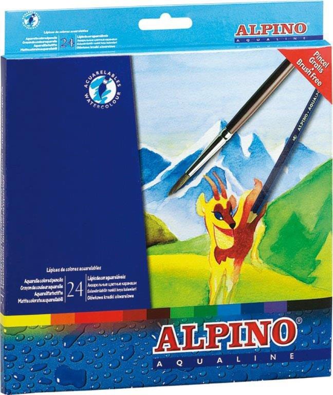 Spalvoti pieštukai ALPINO Aqualine, 24 spalvų