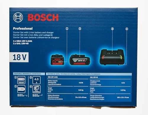 Akumuliatoriaus ir kroviklio rinkinys BOSCH GBA, 18 V, 4,0 Ah Li-ion, GAL 18V-40 - 5