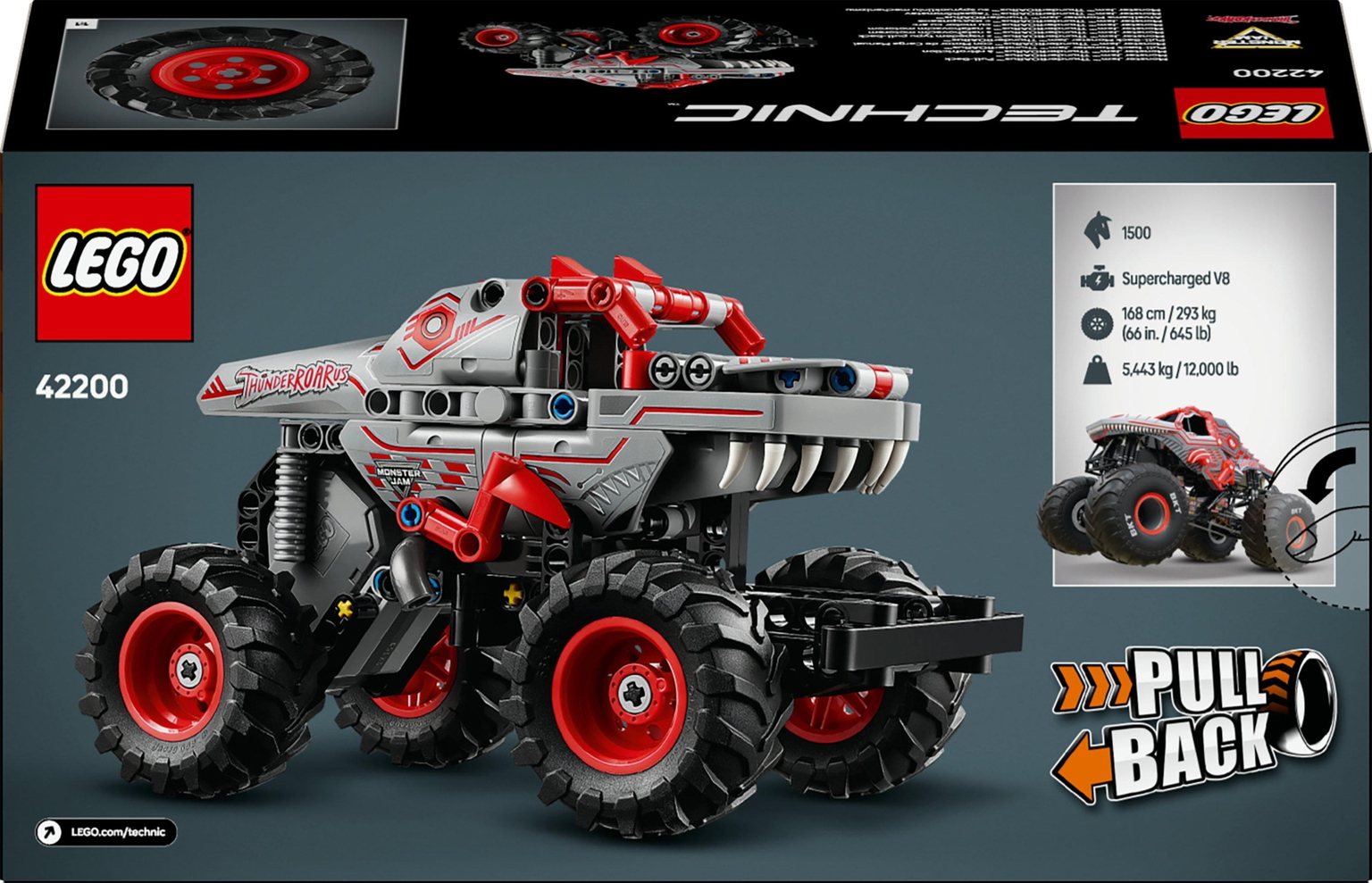 Konstruktorius LEGO Technic Monster Jam™ ThunderROARus™ Pull-Back - 8