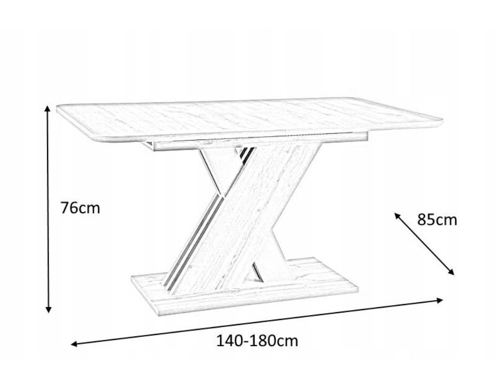 Valgomojo stalas EXEL, 140(180) x 85 cm-1