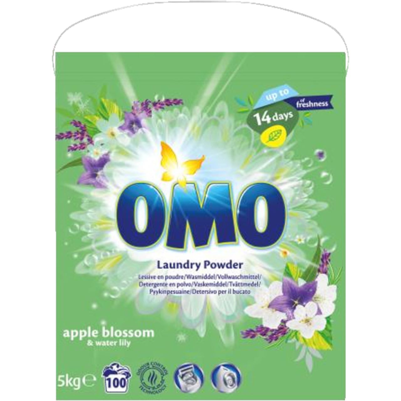 Universalūs skalbimo milteliai OMO APPLE BLOSSOM & WATER LILY, 5 kg-0