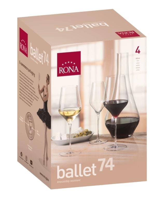 Taurės vynui RONA BALLET, 740 ml, 4 vnt. - 1