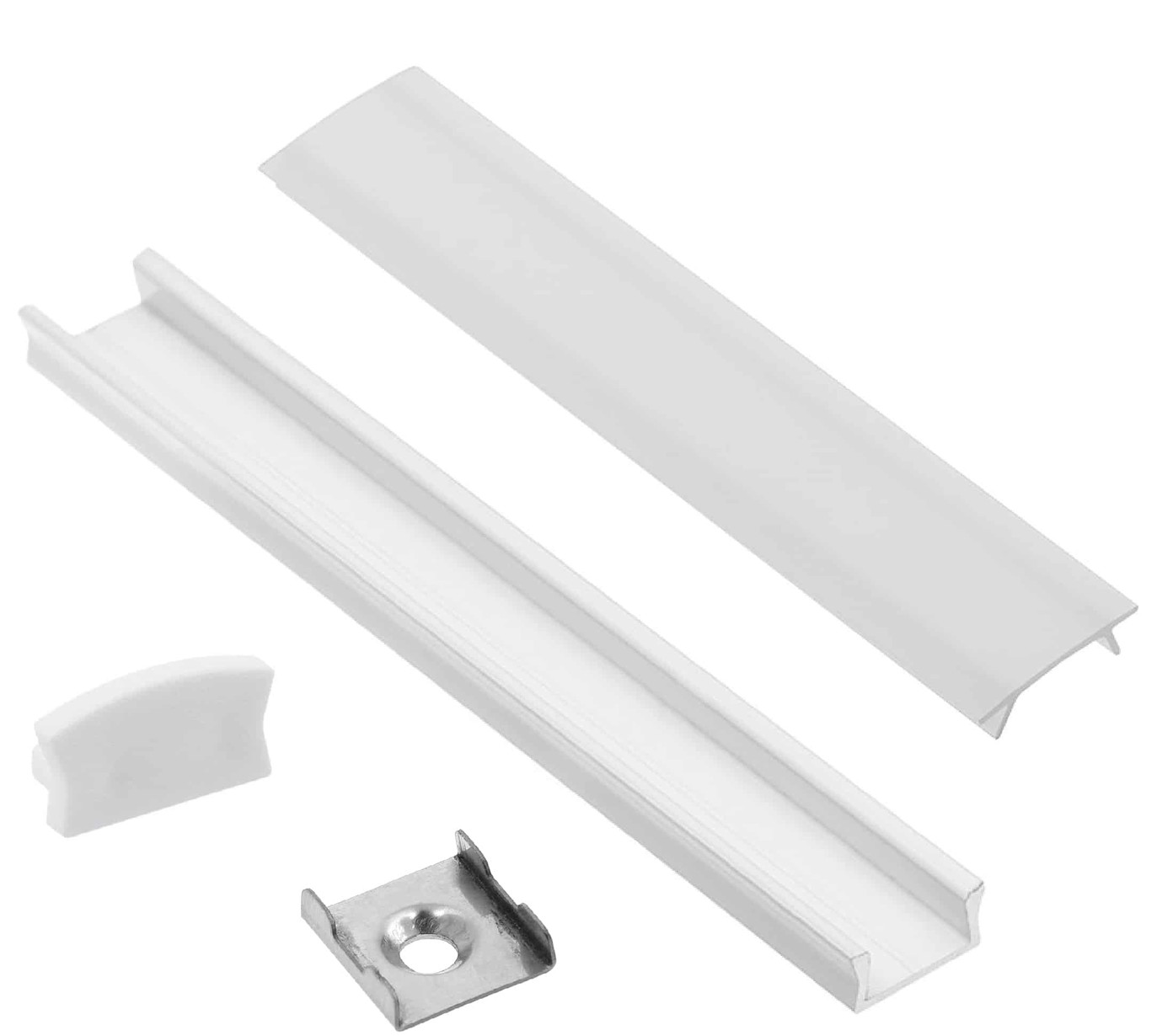 Profilis LED juostoms EUROLIGHT AL-S1-W, aliuminis, virštinkinis, baltos sp., anoduotas,1m-0