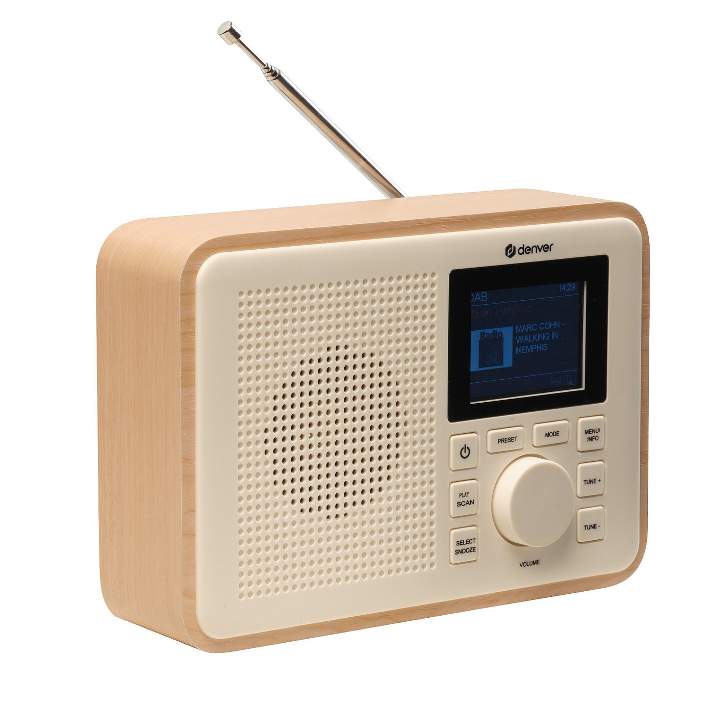 Radijo imtuvas Denver DAB-60LW Greenline Lightwood-0