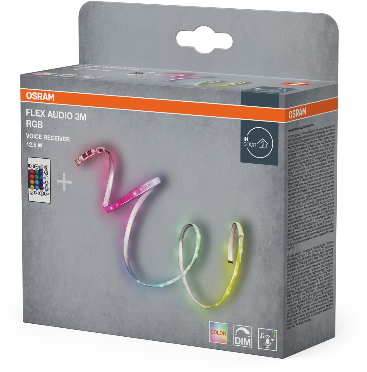 LED juostos komplektas OSRAM FLEX AUDIO, IP20, 12,5W, RGB, VR RC, 3 m, su pultu - 4
