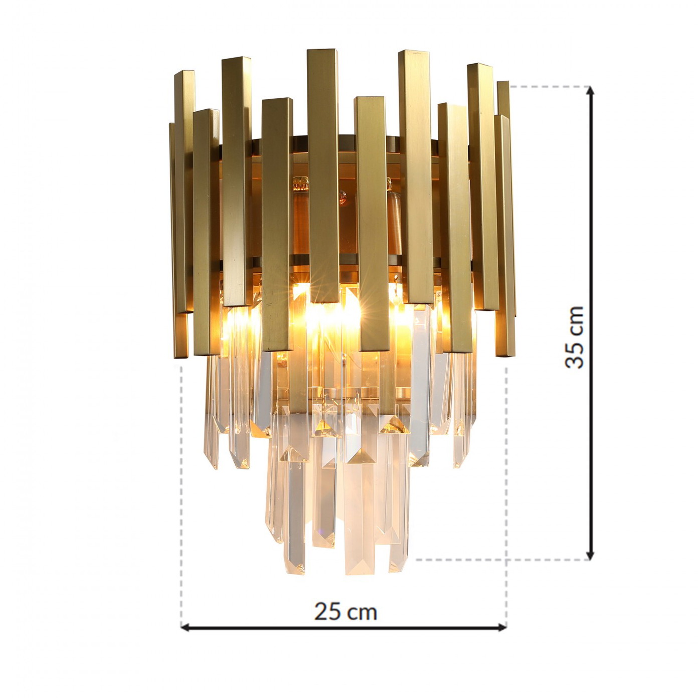 Sieninis šviestuvas MILAGRO Aspen Gold, 2 x E14, max 40W, auksinės sp., 25 x 35 cm-1