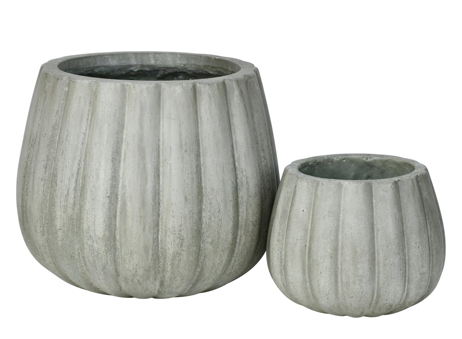 Lauko keraminis vazonas FICONSTONE PUMPKIN RIB, antikinės žalios sp., 21 x 17 cm-0