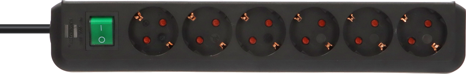 Ilgiklis BRENNENSTUHL Eco-Line, 6 lizdai, 3 m, 3G1,5+J, juodas - 3