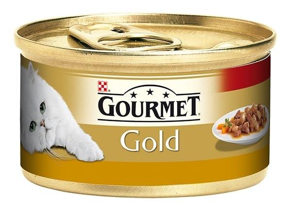 Konservuotas ėdalas katėms GOURMET GOLD, su kalakutiena ir antiena, 85 g