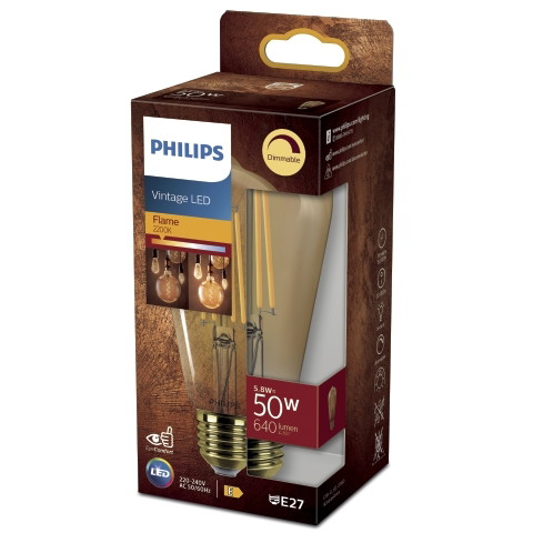 Dekoratyvinė LED lemputė PHILIPS VINTAGE GOLD, E27, ST64, 2200 K, 5,8W (=50W), 650 lm, dimeriuojama-1