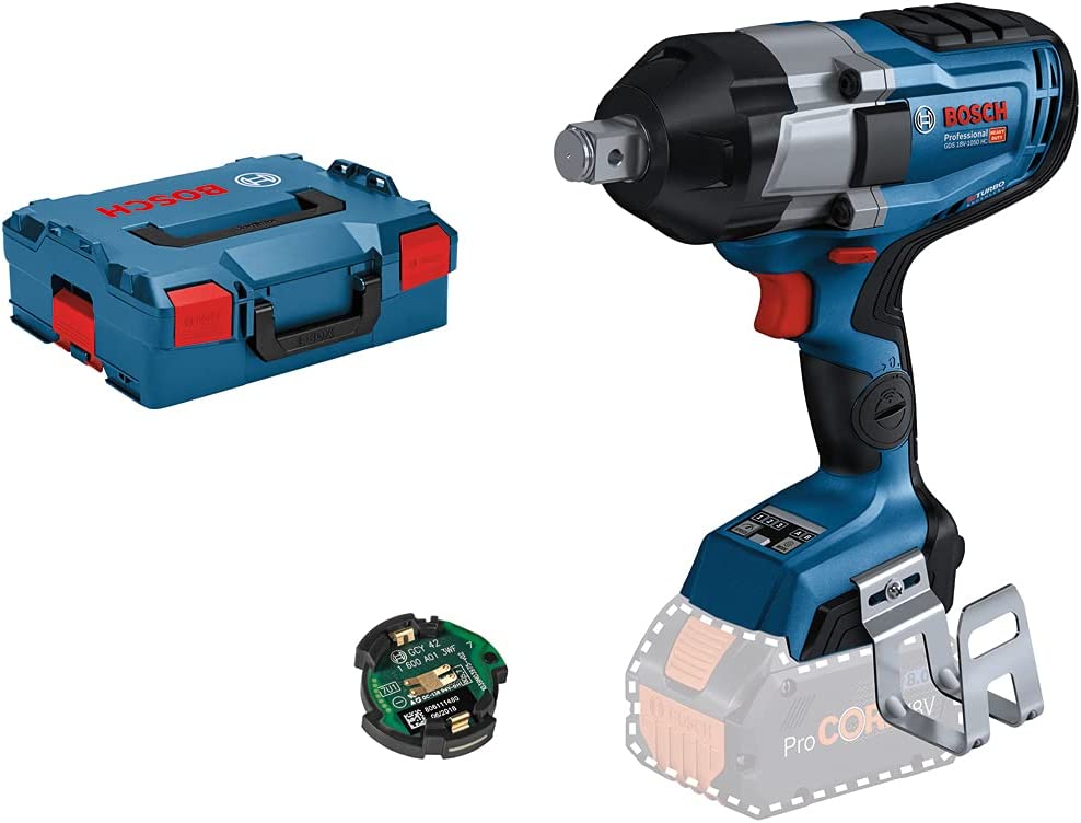 Akumuliatorinis smūginis veržliasūkis BOSCH PRO BITURBO GDS 18V-1050 HC solo, 18V (be akum., 3/4 , su L-BOXX) - 1